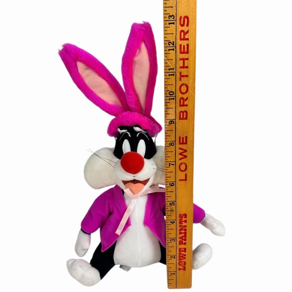 VTG 1999 Warner Bros Looney Tunes Sylvester Cat Easter Plush Bunny Ears Rare - Picture 7 of 8